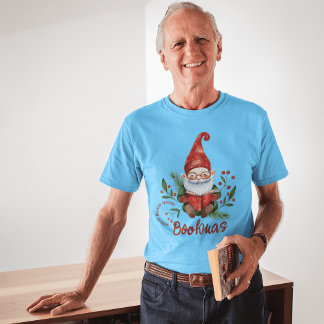 Waterverf Gnome Lezen Feestelijke Gift voor Boeken T-shirt