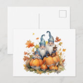 Waterverf Gnome Pompoen Thanksgiving Feestdagenkaart (Voorkant / Achterkant)