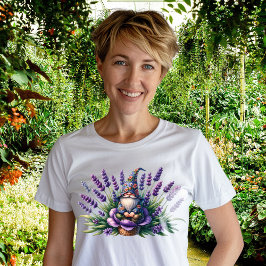 Waterverf Gnome & Purple Flowers Tri-Blend Shirt