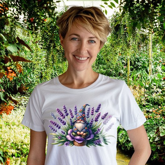 Waterverf Gnome & Purple Flowers Tri-Blend Shirt