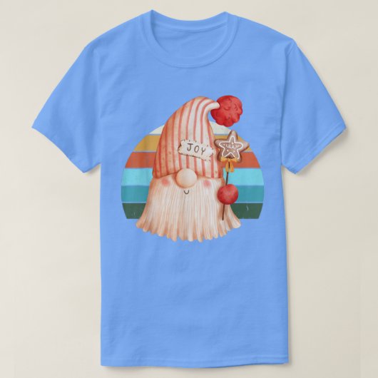 Waterverf Gnome Santa Kerstboom Lights Xmas T-shirt (Design voorkant)