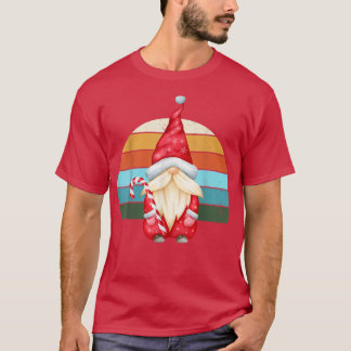 Waterverf Gnome Santa Kerstboom Lights Xmas T-shirt