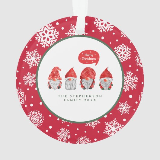 Waterverf Gnome Santas Spreiding Christmas Cheer Ornament (achterkant)