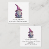 Waterverf Gnome Schattig en Schattig Vierkante Visitekaartje (Voorkant / Achterkant)