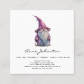 Waterverf Gnome Schattig en Schattig Vierkante Visitekaartje (Achterkant)