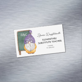 Waterverf Gnome Teacher Magnetisch Visitekaartje