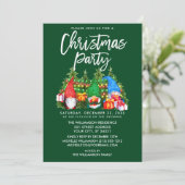 Waterverf Gnomen Lights kerstfeest Green Kaart (Staand voorkant)