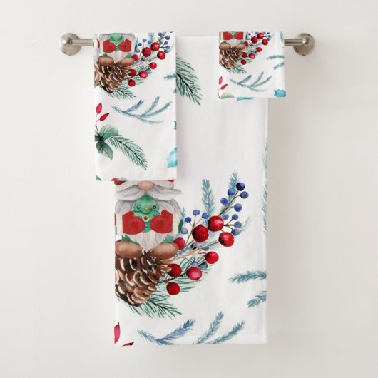 Waterverf Gnomes Bath-handdoekset Bad Handdoek (Insitu)