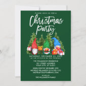 Waterverf Gnomes kerstfeest Green Kaart (Voorkant)