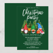 Waterverf Gnomes kerstfeest Green Kaart (Voorkant / Achterkant)