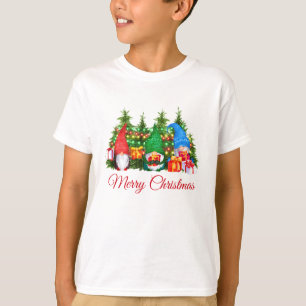 Waterverf Gnomes Red Merry KerstBoy's T-shirt