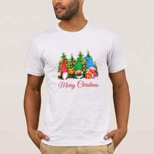 Waterverf Gnomes Red Merry kerstgrijs T-shirt