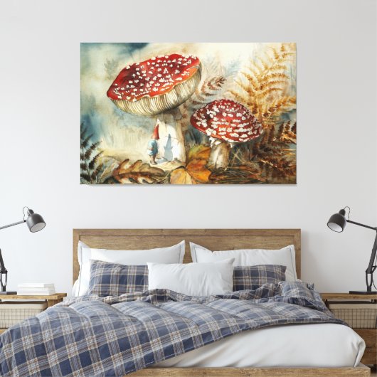 waterverf gnoom canvas afdruk (Insitu (Slaapkamer))
