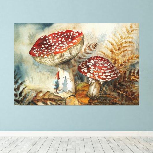 waterverf gnoom canvas afdruk (Insitu (Houten vloer))