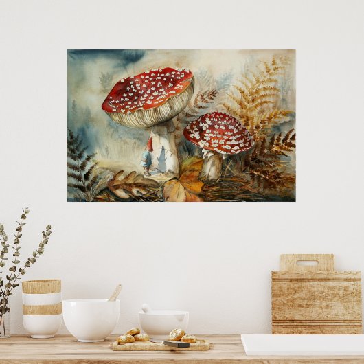 waterverf gnoom poster (Keuken)