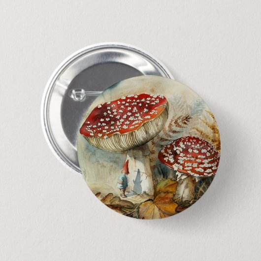 waterverf gnoom ronde button 5,7 cm (Voorkant /achterkant)