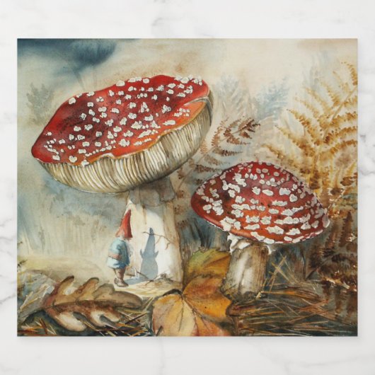 waterverf gnoom sparkling wijnetiket (Enkel label)