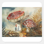 waterverf gnoom vierkante sticker (Voorkant)