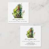 Waterverf gnoom vierkante visitekaartje (Voorkant / Achterkant)