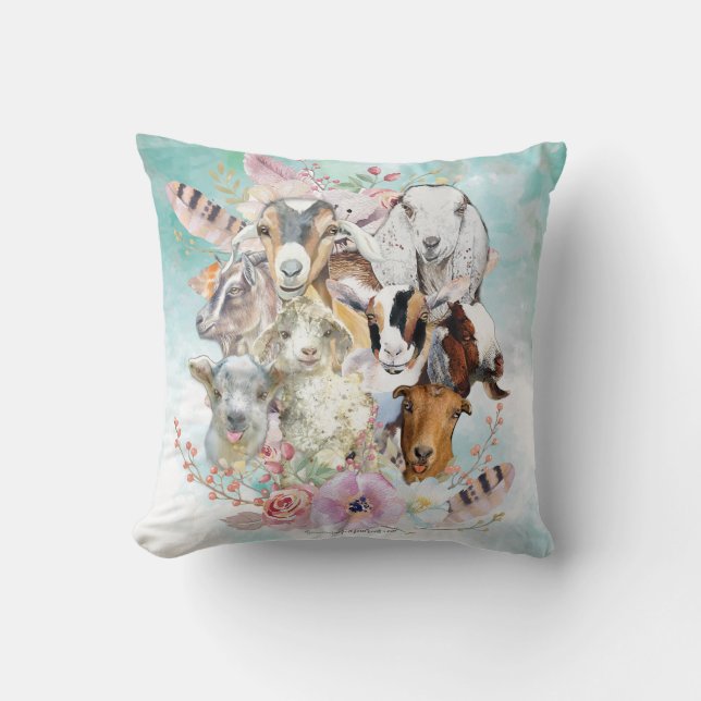 Waterverf GOAT Brassen Home Decor | GetYerGoat™ Kussen (Voorkant)
