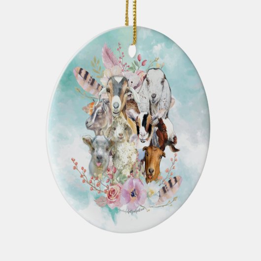 Waterverf GOAT Briet Collage | GetYerGoat™ Keramisch Ornament (Rechts)