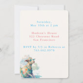 Waterverf Goat - Verjaardagsuitnodiging Kaart (Achterkant)