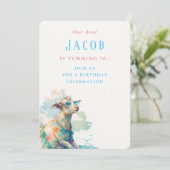 Waterverf Goat - Verjaardagsuitnodiging Kaart (Staand voorkant)