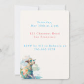 Waterverf Goat - Verjaardagsuitnodiging Kaart (Achterkant)