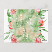 Waterverf Gold Ampersand - Indulgent Red Roses Briefkaart (Achterkant)