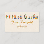 Waterverf Gold Apple Teacher, Instructor Tutor Bu Visitekaartje (Achterkant)