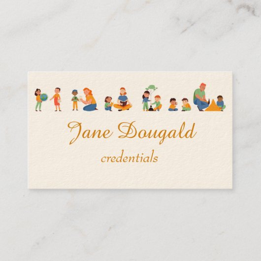 Waterverf Gold Apple Teacher, Instructor Tutor Bu Visitekaartje (Achterkant)