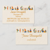 Waterverf Gold Apple Teacher, Instructor Tutor Bu Visitekaartje (Voorkant / Achterkant)