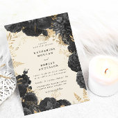 Waterverf Gold Black rozen Weddenschap Kaart