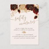 Waterverf Gold Bourgogne Rozen veiligheidsmaatrege Informatiekaartje (Voorkant)