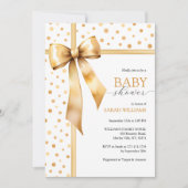 Waterverf Gold Bow Baby shower Kaart (Voorkant)