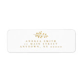 Waterverf Gold Branch Return-adreslabels Etiket (Voorkant)