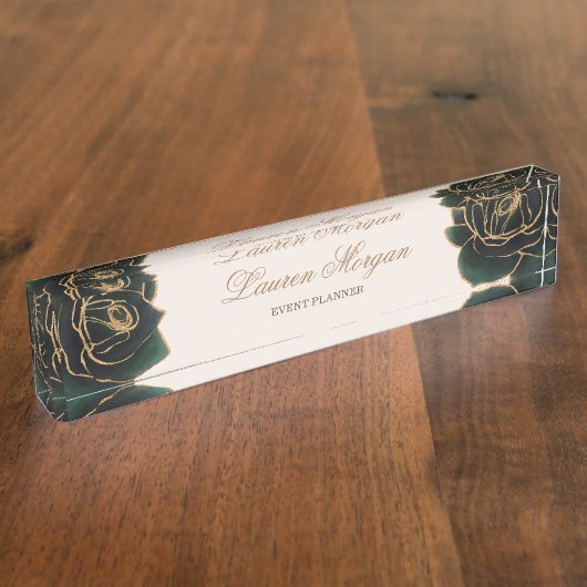 Waterverf Gold | Bureau Naambord (Zijkant)