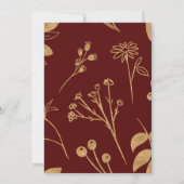 Waterverf Gold Burgundy Rozen Weddenschap Kaart (Achterkant)