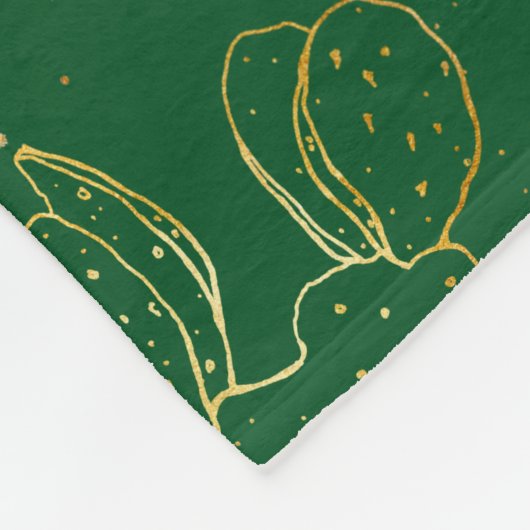Waterverf Gold Cactus Fleece Deken (Hoek)