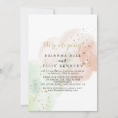 Waterverf Gold Confetti Elopement Reclame Kaart (Voorkant)