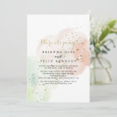 Waterverf Gold Confetti Elopement Reclame Kaart (Staand voorkant)