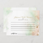 Waterverf Gold Confetti huwelijksadvieskaart Briefkaart<br><div class="desc">Deze waterverf gouden trouwraad is perfect voor een rustige bruiloft. Het ontwerp is voorzien van een roze, groene en witte waterverf achtergrond met gouden glitter confetti splash. Deze kaarten zijn perfect voor een bruiloft, vrijgezellenfeest, baby shower, graduatiedag en nog veel meer. Pas de kaarten aan met de namen van de...</div>