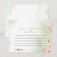 Waterverf Gold Confetti huwelijksadvieskaart