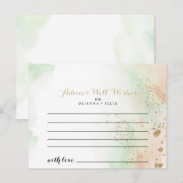 Waterverf Gold Confetti huwelijksadvieskaart Briefkaart
