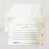 Waterverf Gold Confetti huwelijksadvieskaart Briefkaart (Voorkant / Achterkant)
