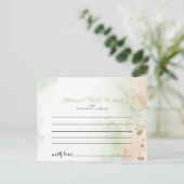 Waterverf Gold Confetti huwelijksadvieskaart Briefkaart (Staand voorkant)