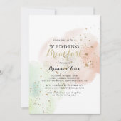 Waterverf Gold Confetti Wedding Breakfast Kaart (Voorkant)