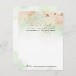 Waterverf Gold Confetti Wedding Bucket List-kaarte Briefkaart