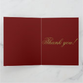 Waterverf Gold en Bourgondische ScriptHeel erg bed Bedankkaart (Binnen)