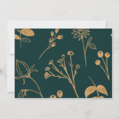 Waterverf Gold en Green Rozen Wedding Kaart (Achterkant)